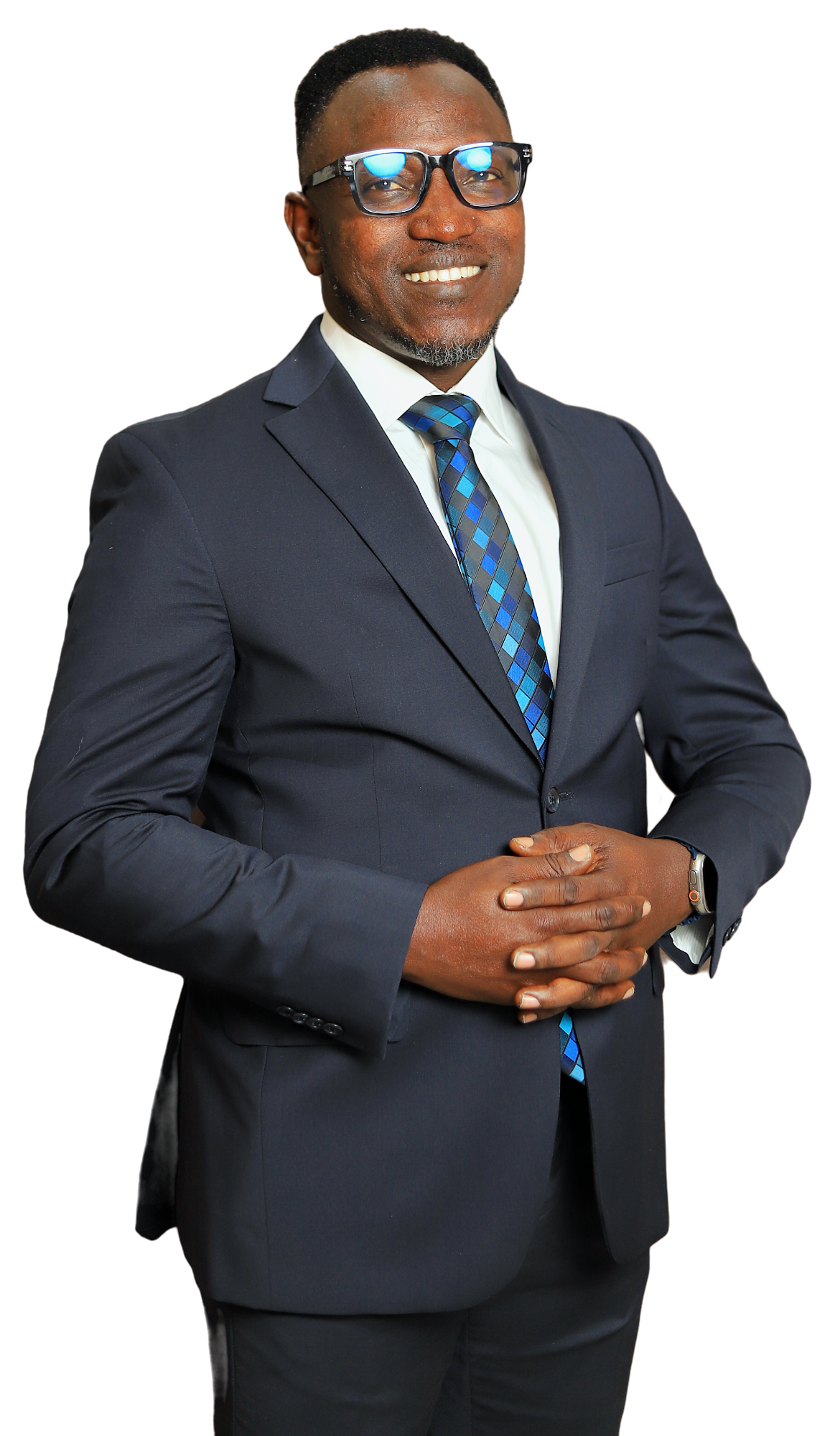 Dr. Sunday Olorunsheyi, hands clasped